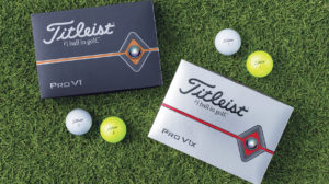 Picture of boxes of the Titleist Pro V1 golf balls from 2019