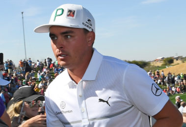 A picture of golfer Rickie Fowler at the 2018 Phoenix Open