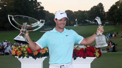 A photo of Rory McIlroy with the FedEx Cup